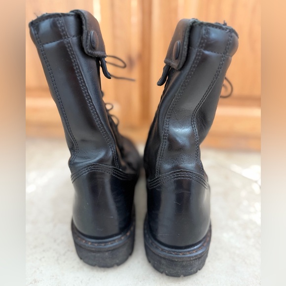 Rocky Black Leather 10” Paraboot Combat Moto Military Jumper Kiltie Boots, 7.5 - Picture 7 of 13